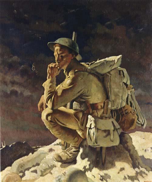 Sir William Orpen The Thinker on the Butte de Warlencourt France oil painting art